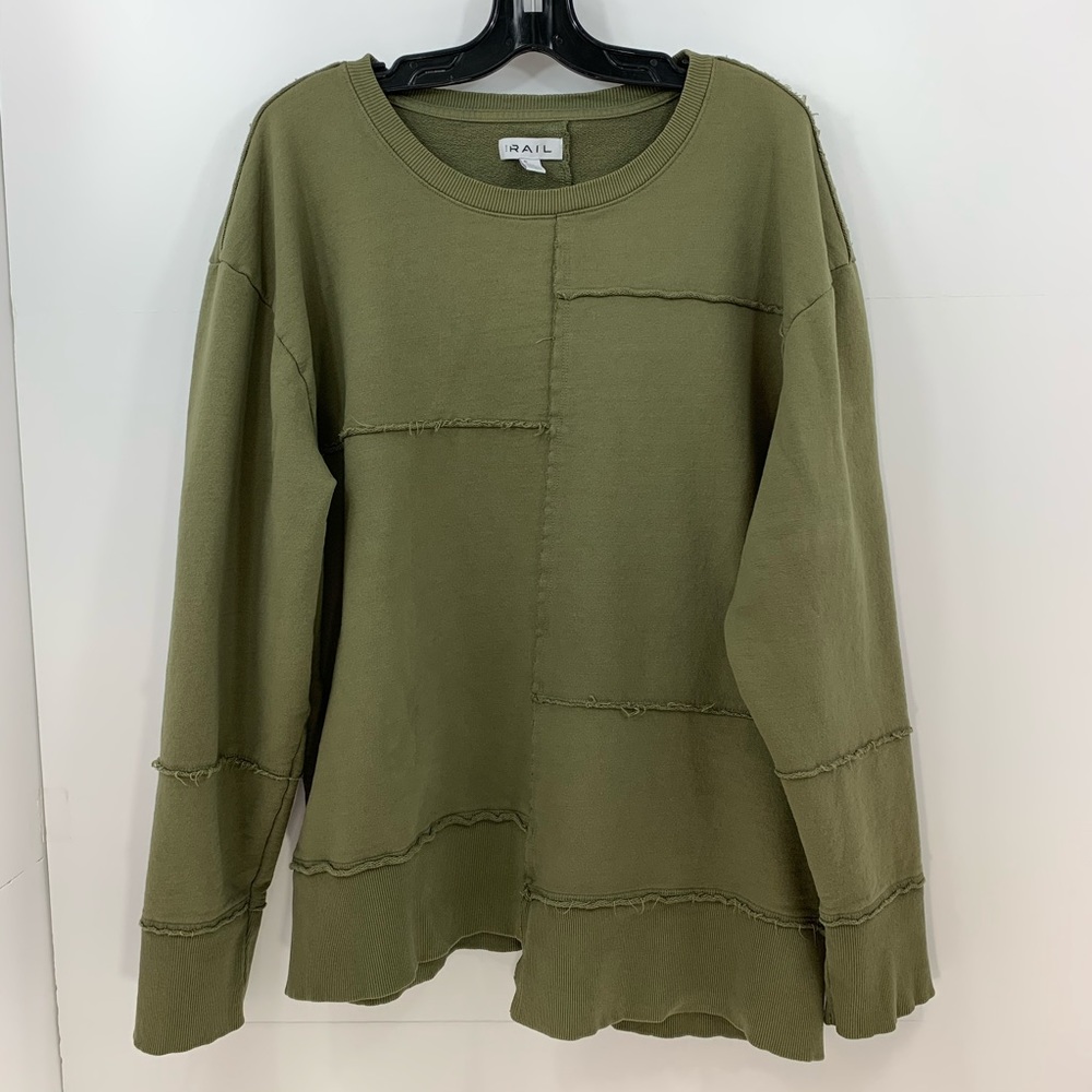 The Rail Asymmetrical Army Green Sweatshirt XL